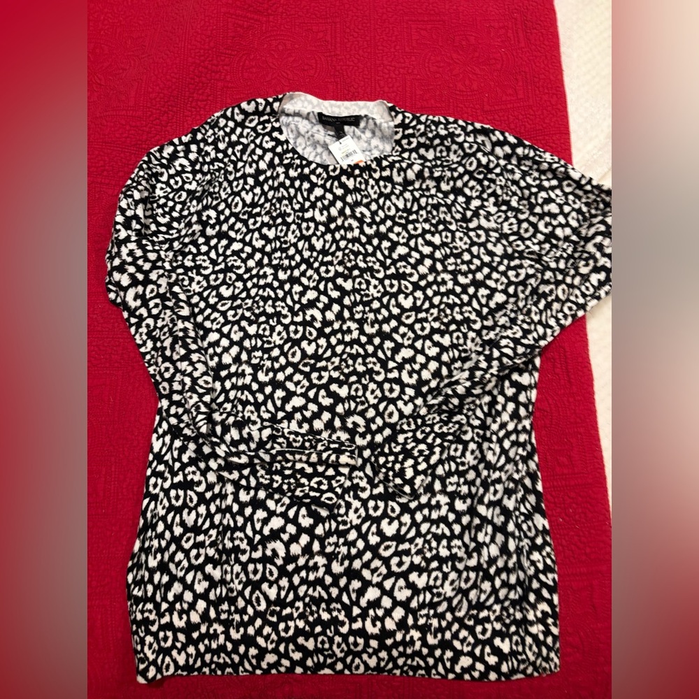 Banana Republic Black and White Animal Print Sweatshirt